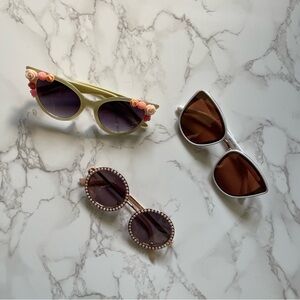 Bundle of 3 sunglasses ( Guess & Target brands) Pearl, floral cateye, white rim